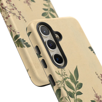 Floral Vintage Tough Case – Botanical Protective Phone Cover,Plants Lovers