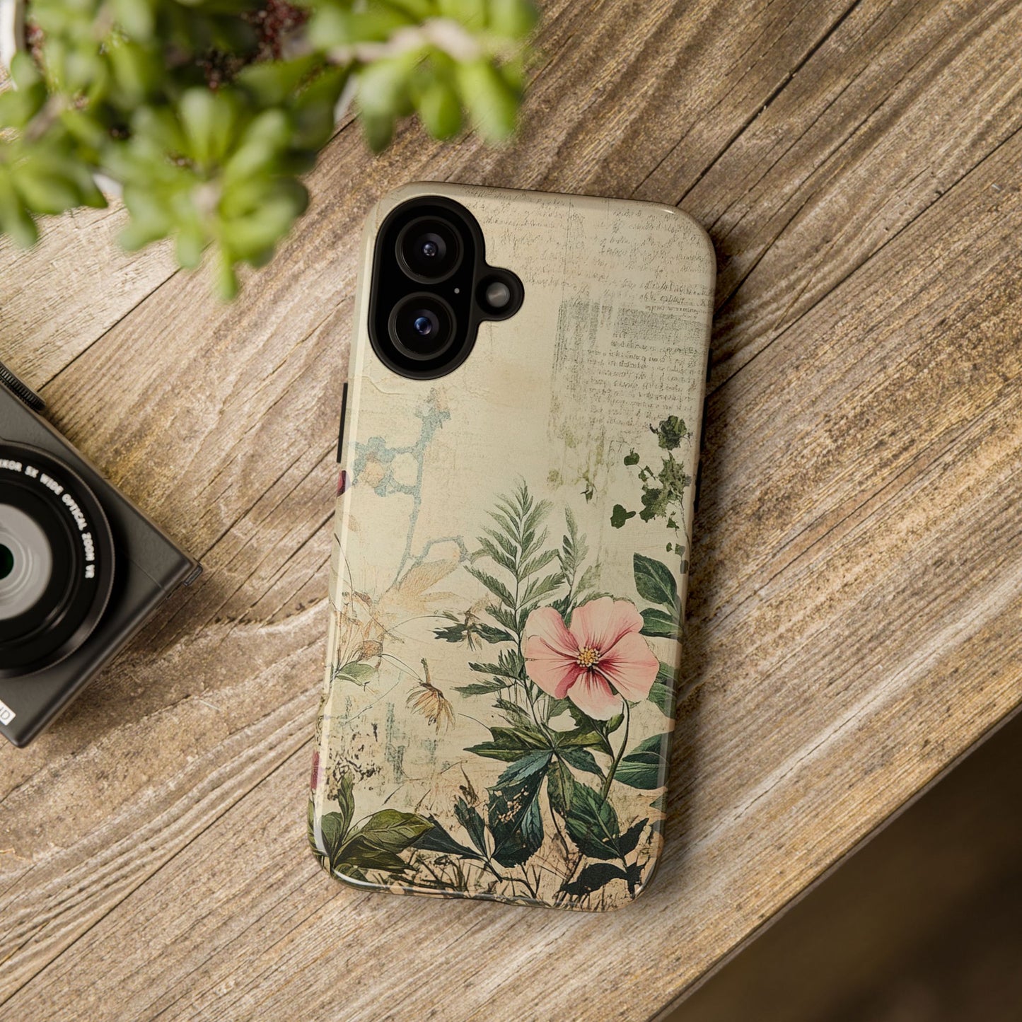 Floral Vintage Tough Case – Botanical Protective Phone Cover,Plants Lovers