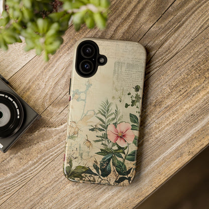 Floral Vintage Tough Case – Botanical Protective Phone Cover,Plants Lovers