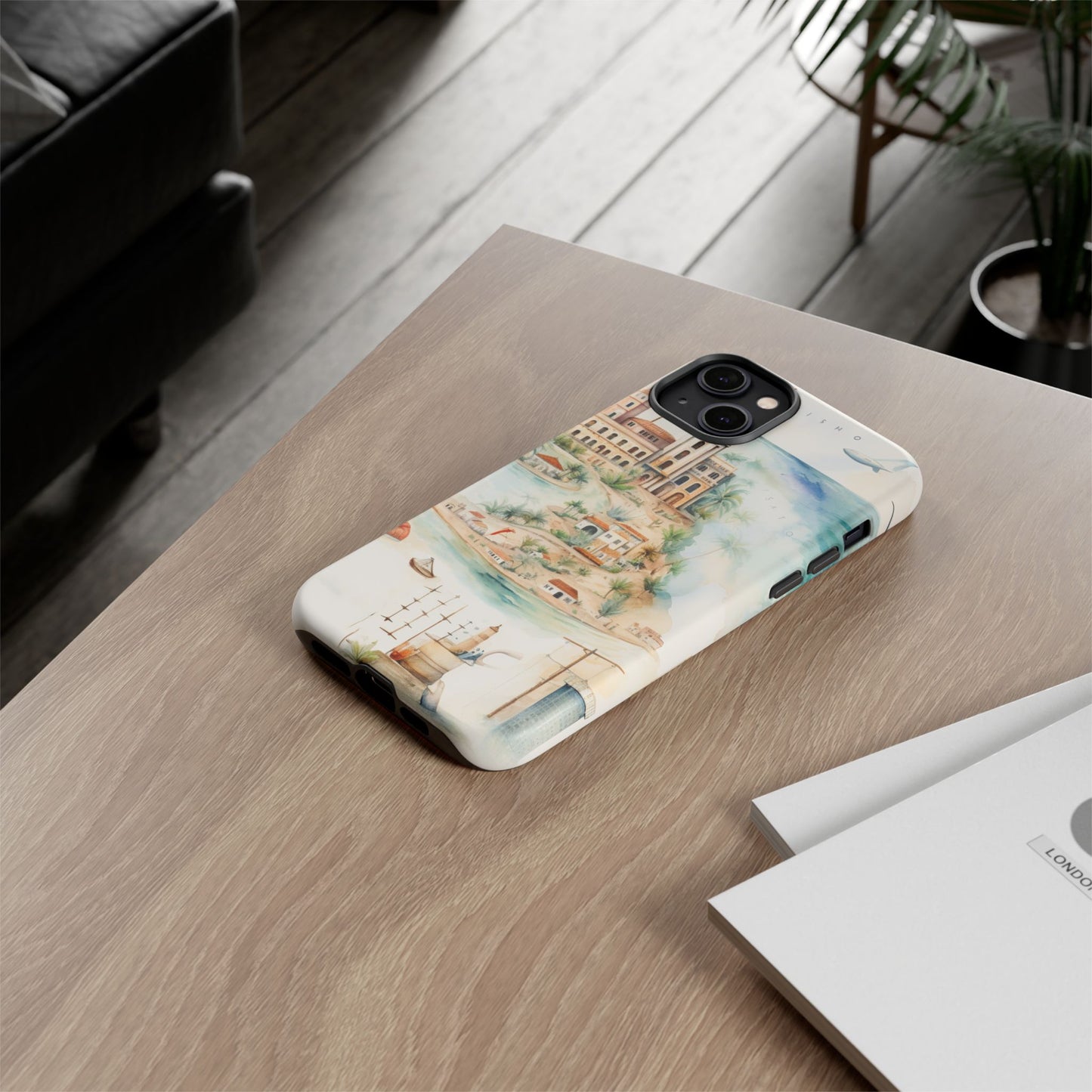 Hard Phone Case — Watercolor Fantasy Map Castle Design
