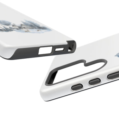 Nature-Inspired Tough Phone Case with Winter Cabin Design