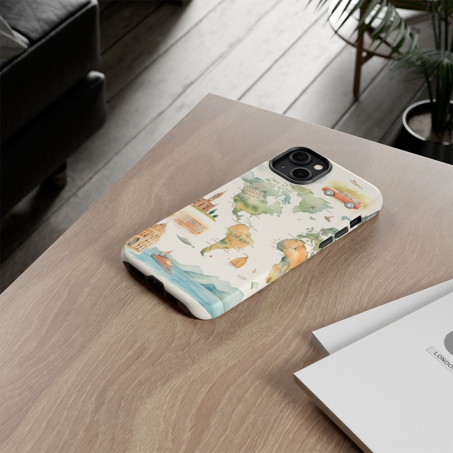Hard Phone Case — Watercolor Fantasy Map Castle Design