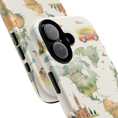 Hard Phone Case — Watercolor Fantasy Map Castle Design