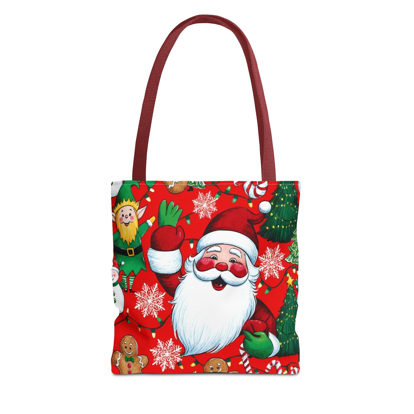 Festive Santa Tote Bag, Christmas Gift Bag, Holiday Shopping Tote, Cute Santa Bag, Merry Christmas Tote