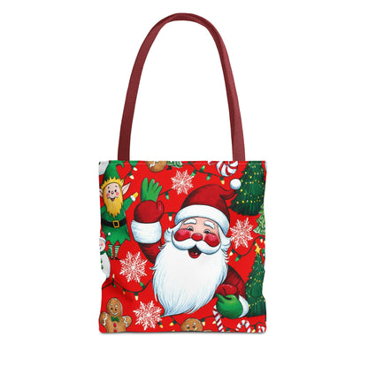 Festive Santa Tote Bag, Christmas Gift Bag, Holiday Shopping Tote, Cute Santa Bag, Merry Christmas Tote