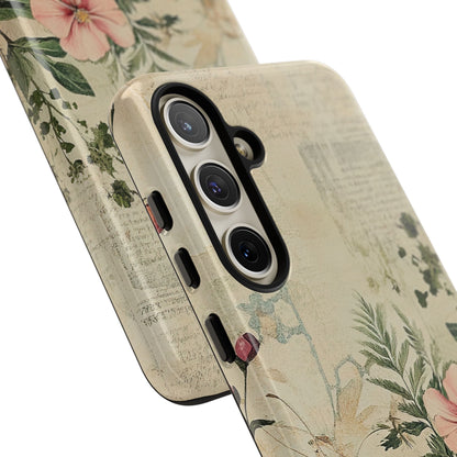 Floral Vintage Tough Case – Botanical Protective Phone Cover,Plants Lovers