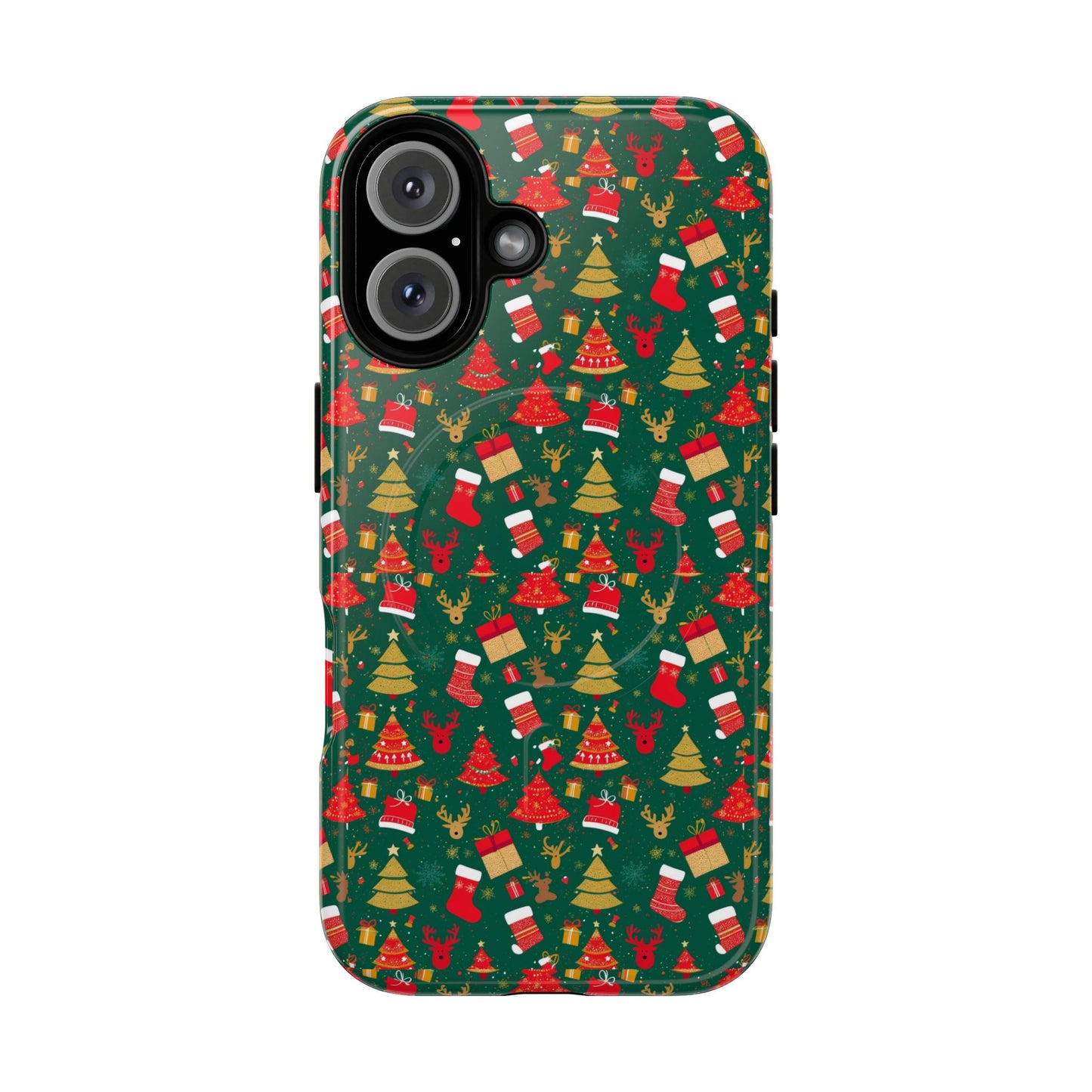 Christmas Tough Magnetic Phone Case | Festive Holiday Accessory | Cute Santa & Tree Design, Gift for Him/Her, Seasonal Tech