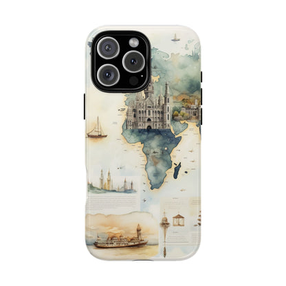 Hard Phone Case — Watercolor Fantasy Map Castle Design