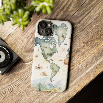 Hard Phone Case — Watercolor Fantasy Map Castle Design