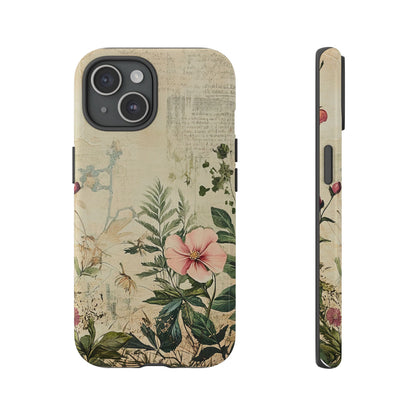 Floral Vintage Tough Case – Botanical Protective Phone Cover,Plants Lovers
