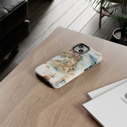 Hard Phone Case — Watercolor Fantasy Map Castle Design