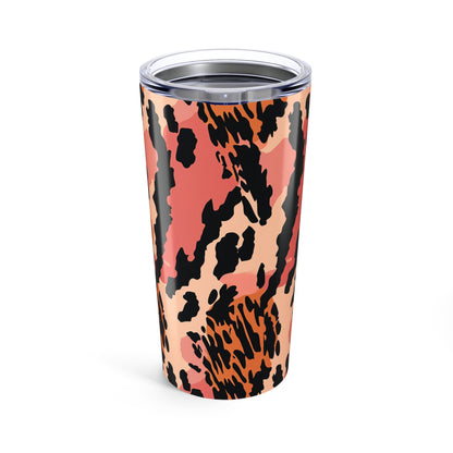 20oz Leopard Print Tumbler – Pink Orange Animal Print Travel Cup