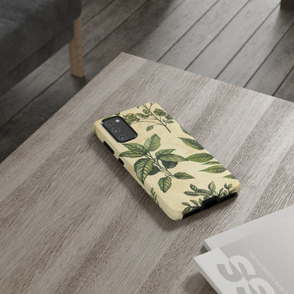 Botanical Leaves Tough Phone Case — Vintage Green Plant Print