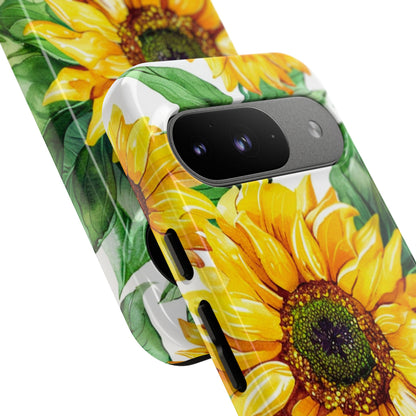 Sunflower Tough Phone Case — Bright Floral Protective Cover