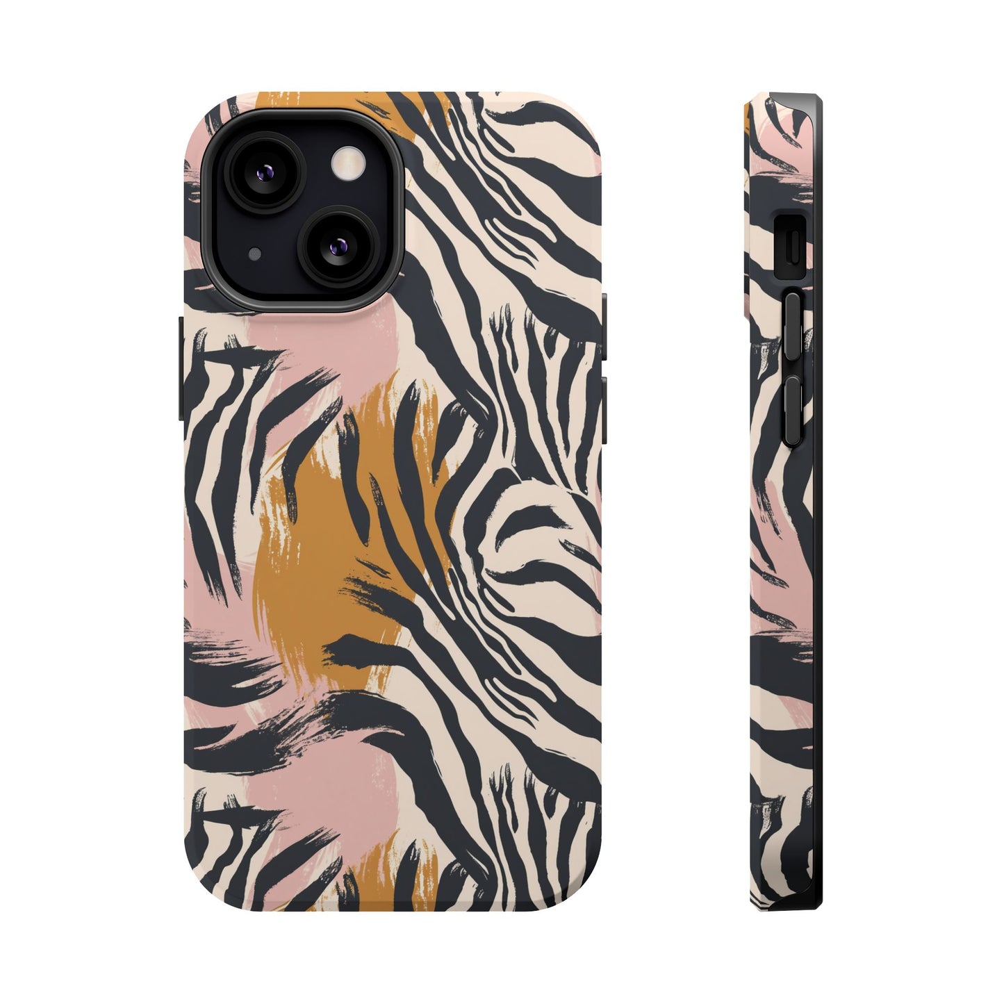 Zebra Brushstroke Magnetic Impact Phone Case,Africa Pattern