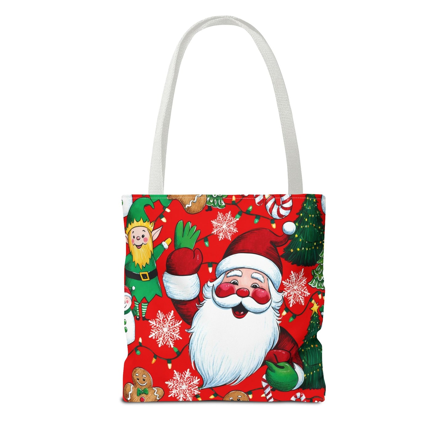 Festive Santa Tote Bag, Christmas Gift Bag, Holiday Shopping Tote, Cute Santa Bag, Merry Christmas Tote