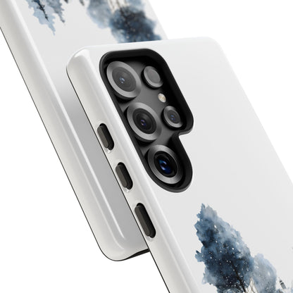 Nature-Inspired Tough Phone Case with Winter Cabin Design