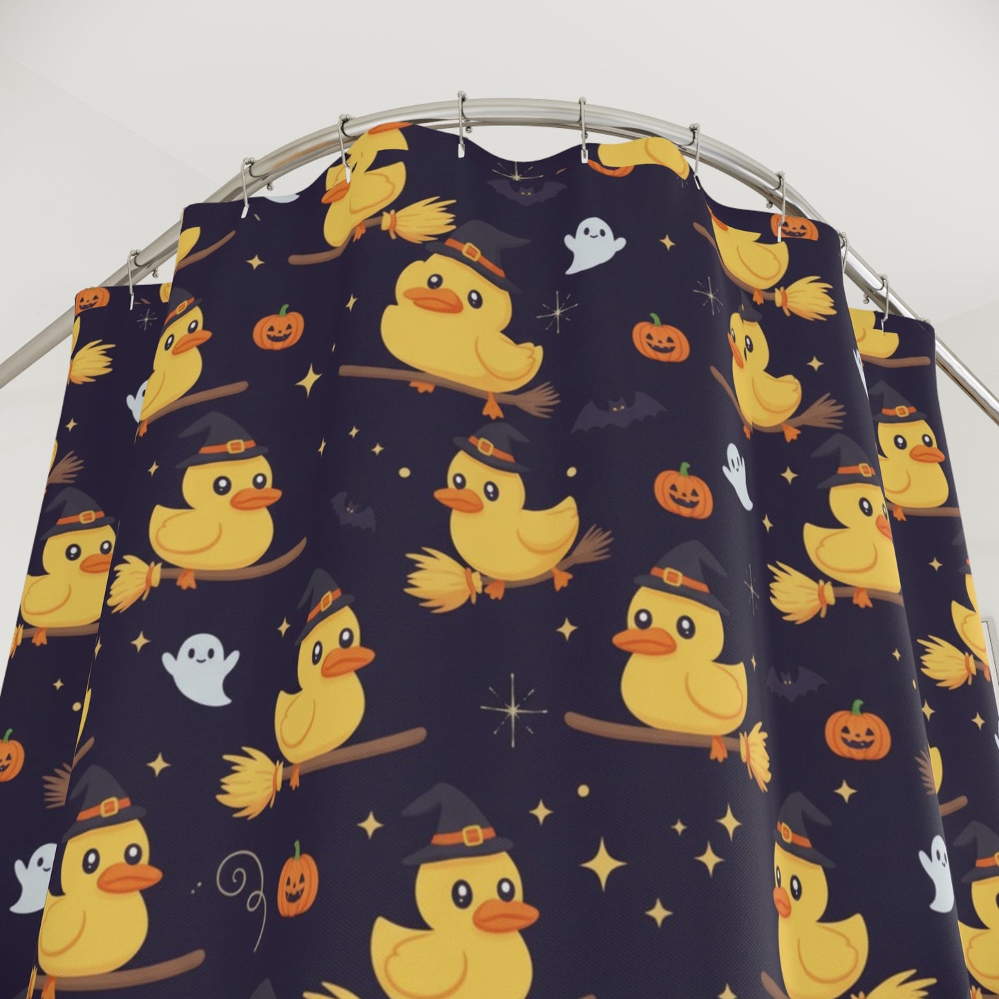 Halloween Duck Shower Curtains, Funny Bathroom Decor, Quirky Home Accessories, Fall Holiday Gifts.