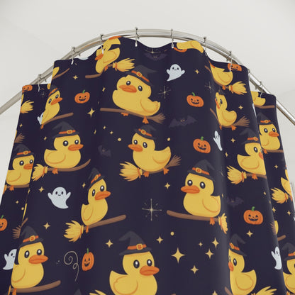 Halloween Duck Shower Curtains, Funny Bathroom Decor, Quirky Home Accessories, Fall Holiday Gifts.