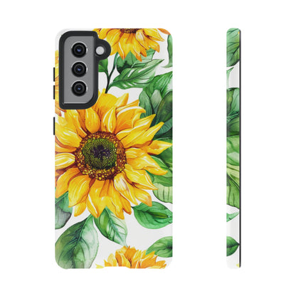 Sunflower Tough Phone Case — Bright Floral Protective Cover