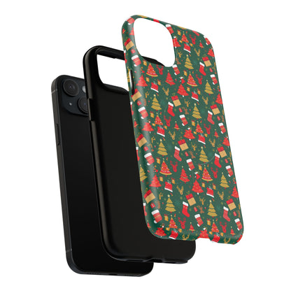 Christmas Tough Magnetic Phone Case | Festive Holiday Accessory | Cute Santa & Tree Design, Gift for Him/Her, Seasonal Tech