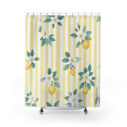Lemon Blossom Shower Curtain | Fresh Decor, Bathroom Accessory, Spring Vibes, Summer Themes, Floral Home Decor