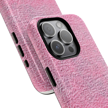 Pink Textured Tough Magnetic Phone Case — Durable Magnetic Snap-On iPhone Cover