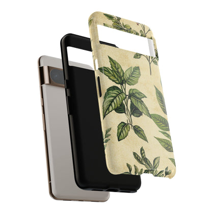 Botanical Leaves Tough Phone Case — Vintage Green Plant Print