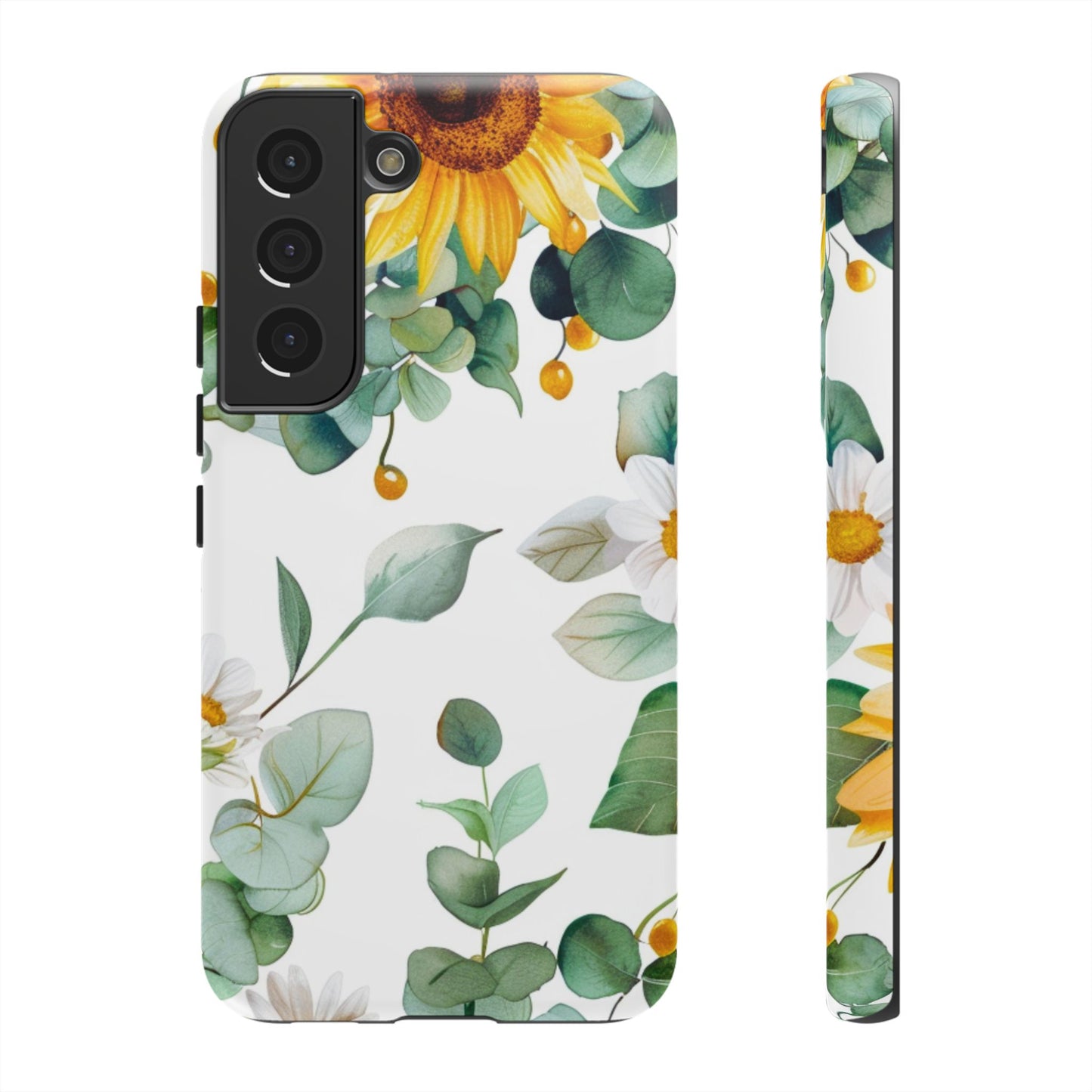 Sunflower & Eucalyptus Tough Phone Case — Protective Floral iPhone Case