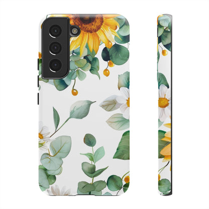 Sunflower & Eucalyptus Tough Phone Case — Protective Floral iPhone Case