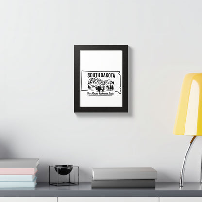 South Dakota State Framed Poster — The Evergreen State Vintage Map Print,Perfect Gift For Her,For Him.
