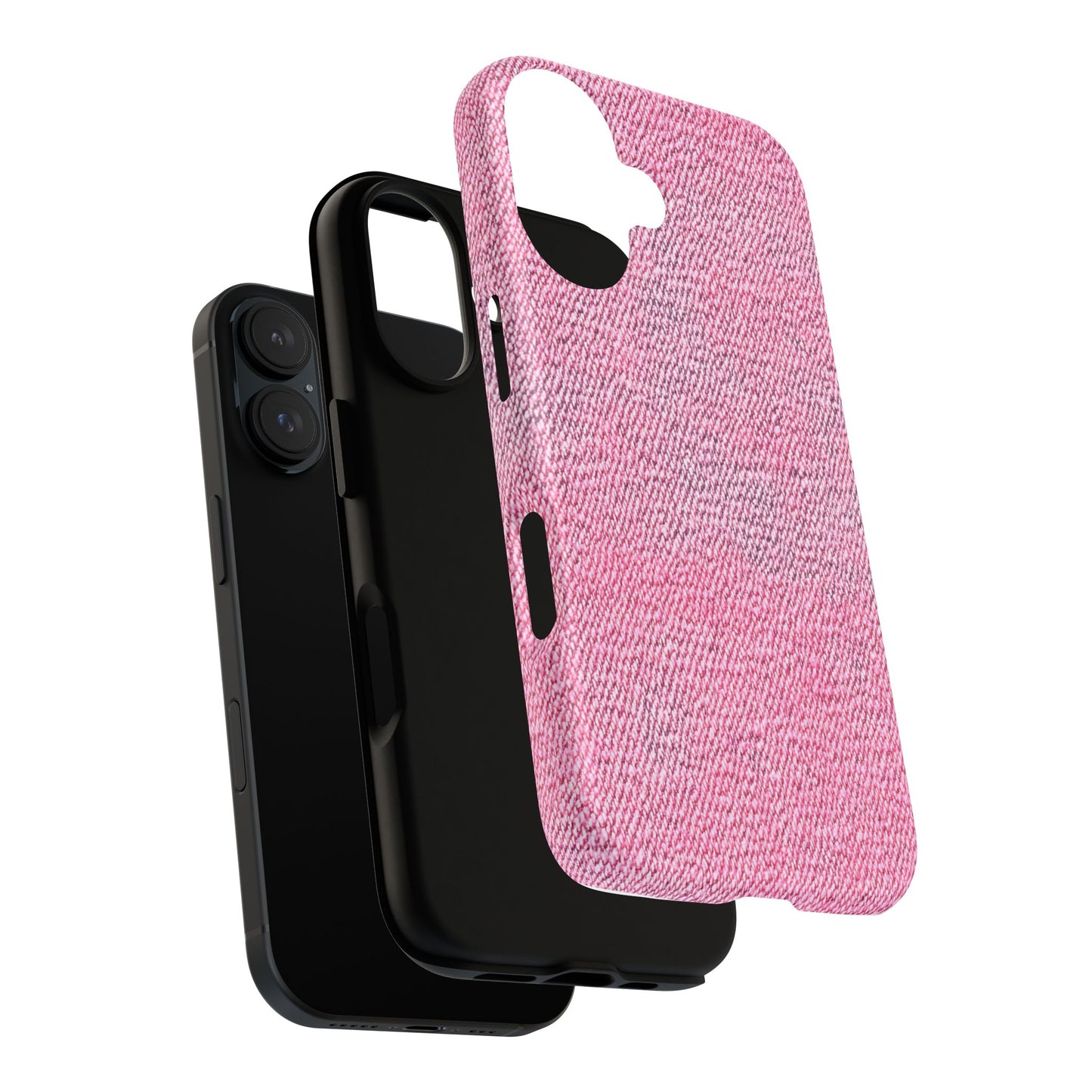 Pink Textured Tough Magnetic Phone Case — Durable Magnetic Snap-On iPhone Cover