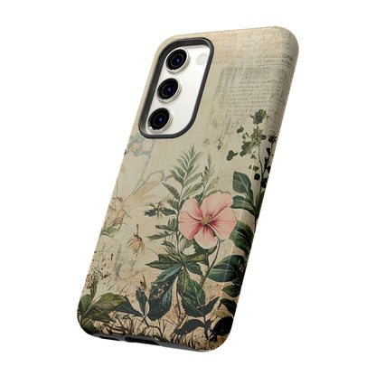 Floral Vintage Tough Case – Botanical Protective Phone Cover,Plants Lovers