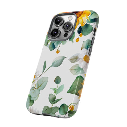 Sunflower & Eucalyptus Tough Phone Case — Protective Floral iPhone Case