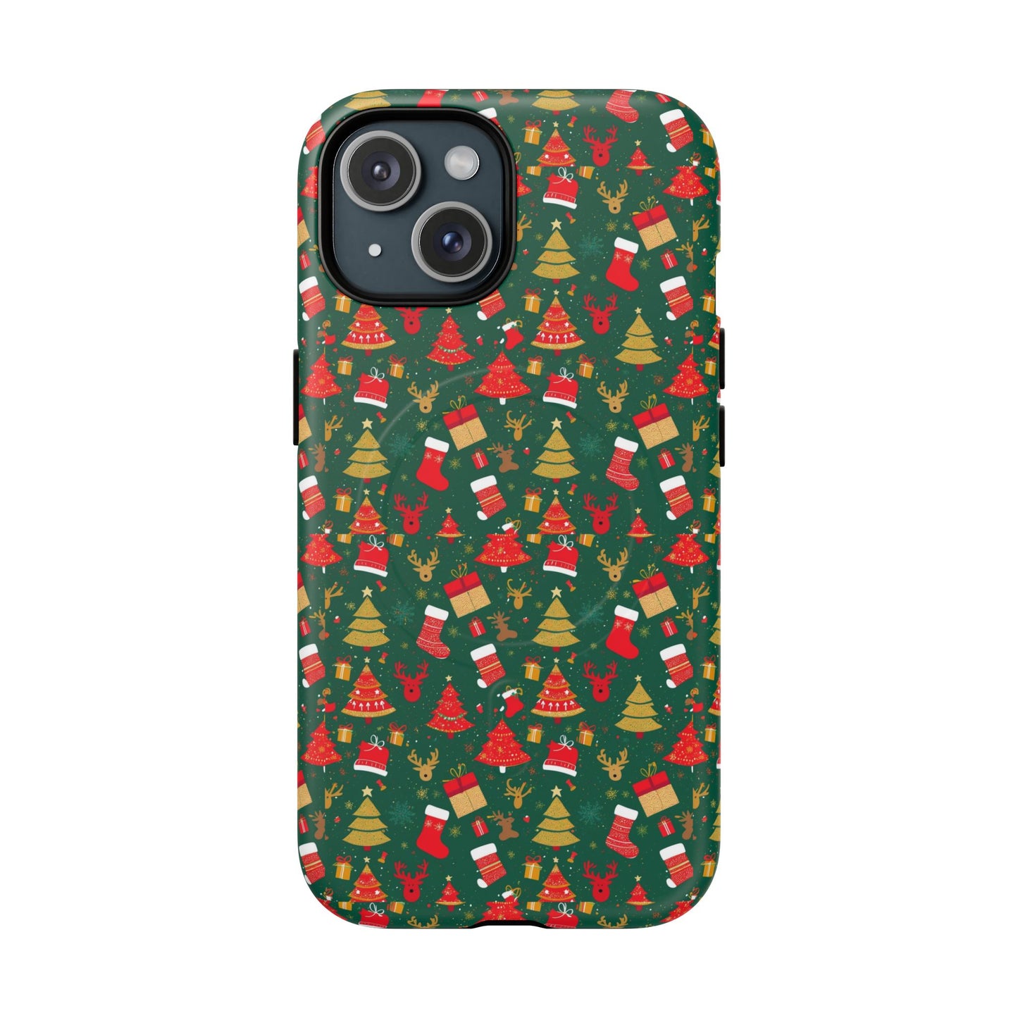 Christmas Tough Magnetic Phone Case | Festive Holiday Accessory | Cute Santa & Tree Design, Gift for Him/Her, Seasonal Tech