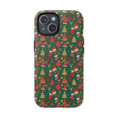 Christmas Tough Magnetic Phone Case | Festive Holiday Accessory | Cute Santa & Tree Design, Gift for Him/Her, Seasonal Tech