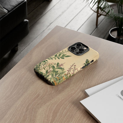 Floral Vintage Tough Case – Botanical Protective Phone Cover,Plants Lovers