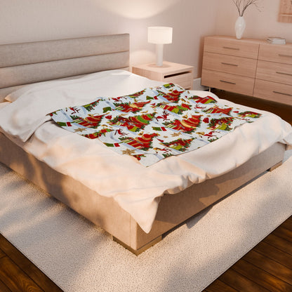 Cozy Christmas Plush Blanket | Soft Holiday Throw, Winter Decor, Seasonal Comfort, Perfect Gift, Winter Wonderland