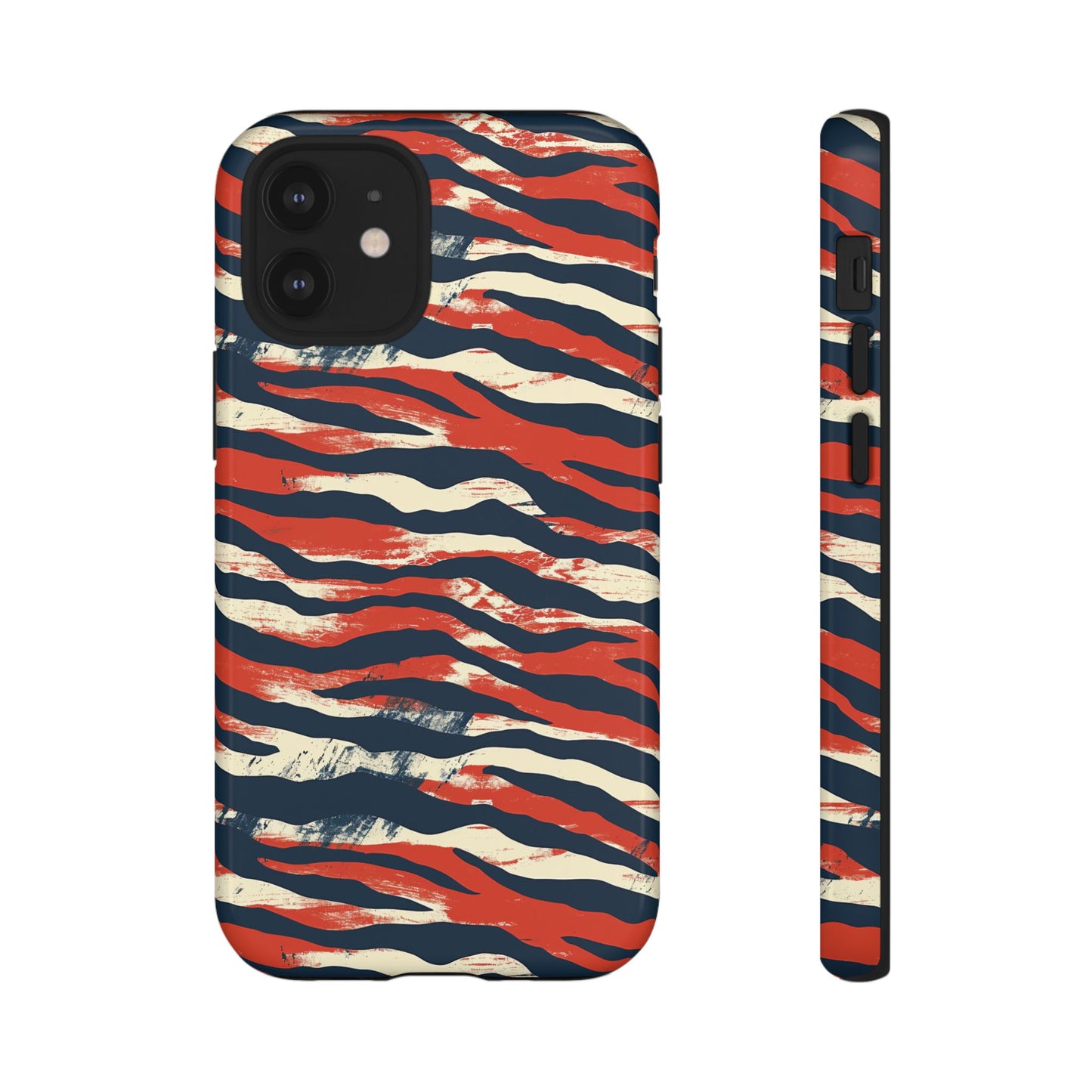 Patriotic Red White Blue Zebra Phone Case,Africa Pattern