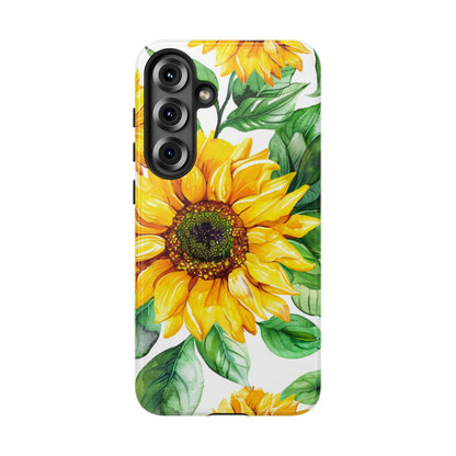 Sunflower Tough Phone Case — Bright Floral Protective Cover