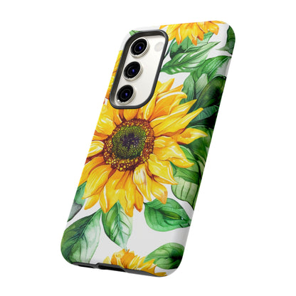Sunflower Tough Phone Case — Bright Floral Protective Cover