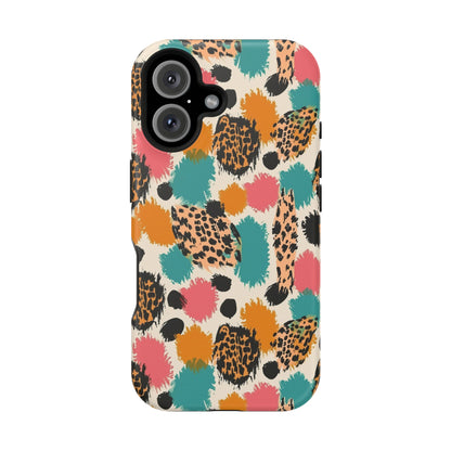 Leopard Splash Magnetic Impact Phone Case — Colorful Abstract Animal Print