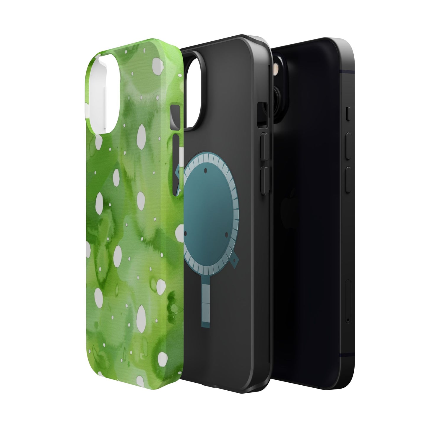 Green Watercolor Polka Dot Magnetic Impact Phone Case