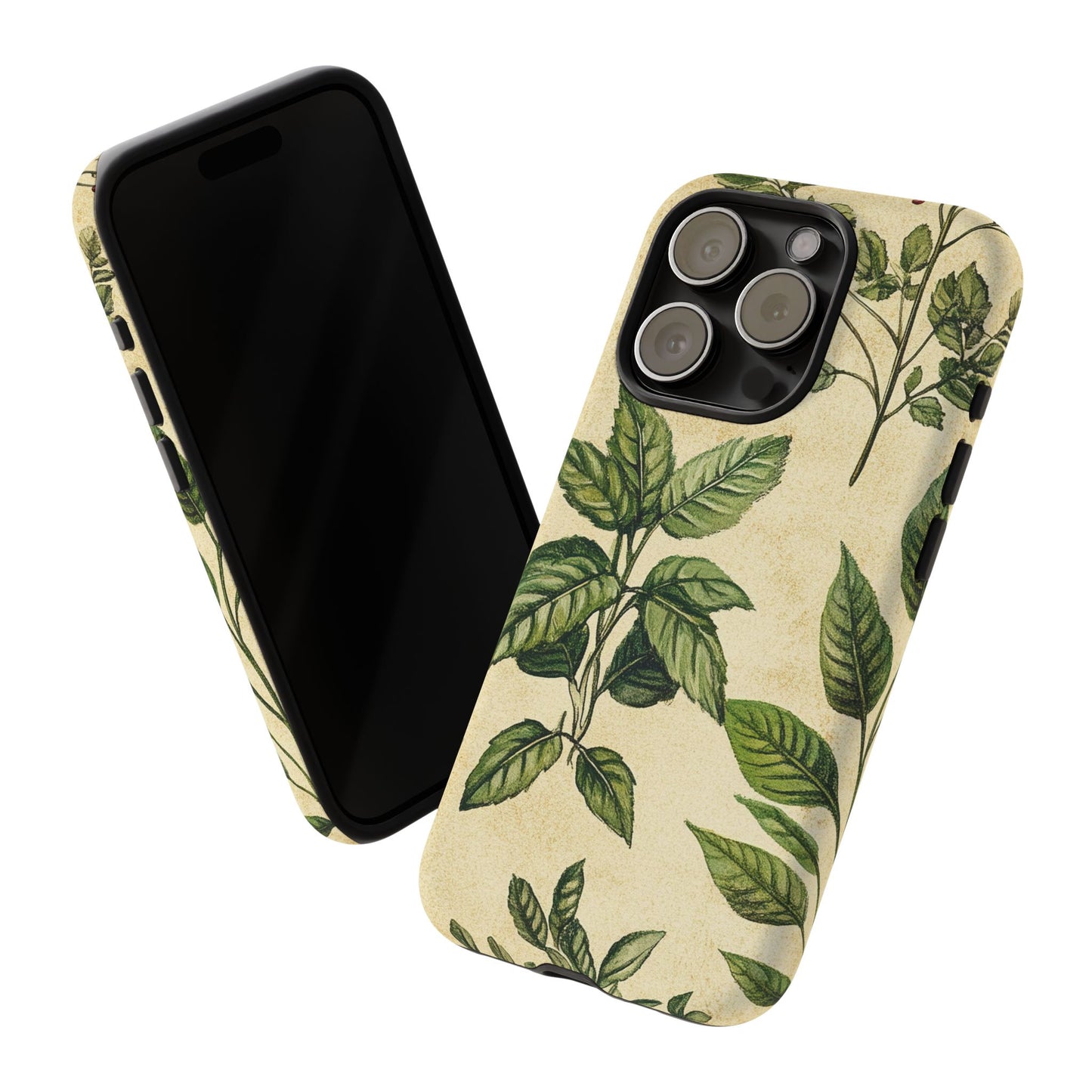 Botanical Leaves Tough Phone Case — Vintage Green Plant Print