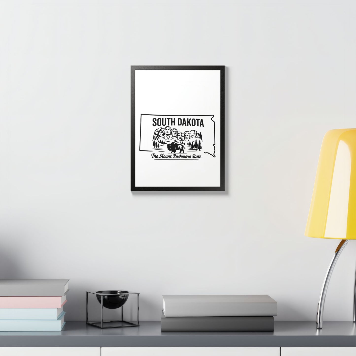 South Dakota State Framed Poster — The Evergreen State Vintage Map Print,Perfect Gift For Her,For Him.