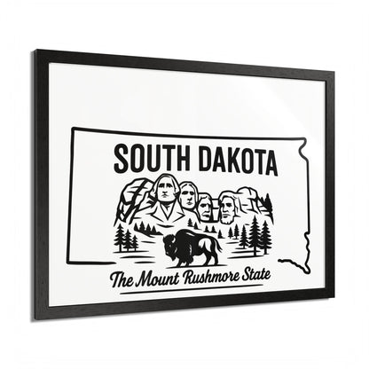 South Dakota State Framed Poster — The Evergreen State Vintage Map Print,Perfect Gift For Her,For Him.