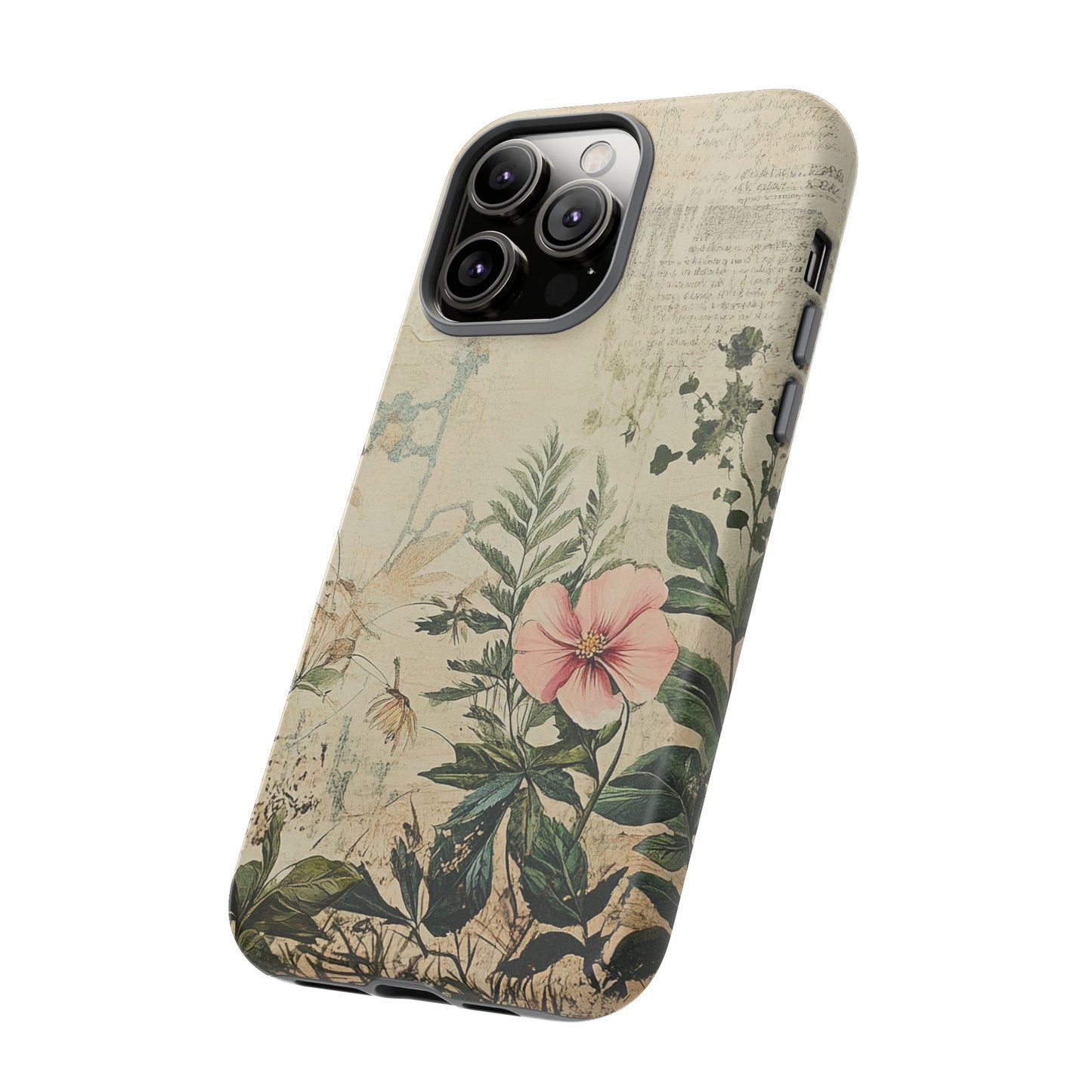 Floral Vintage Tough Case – Botanical Protective Phone Cover,Plants Lovers