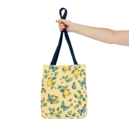 Sunny Lemon Blossom Tote Bag, Summer Vibes, Eco-Friendly Shopping Bag, Floral Market Tote, Perfect Gift for her/him