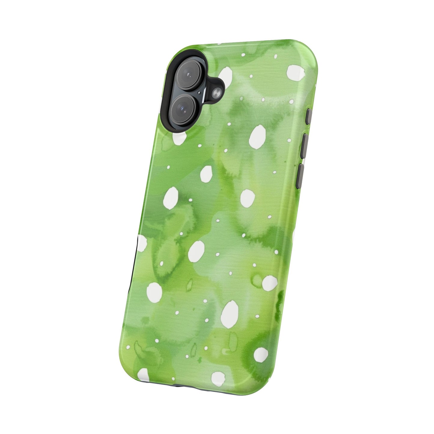 Green Watercolor Polka Dot Magnetic Impact Phone Case