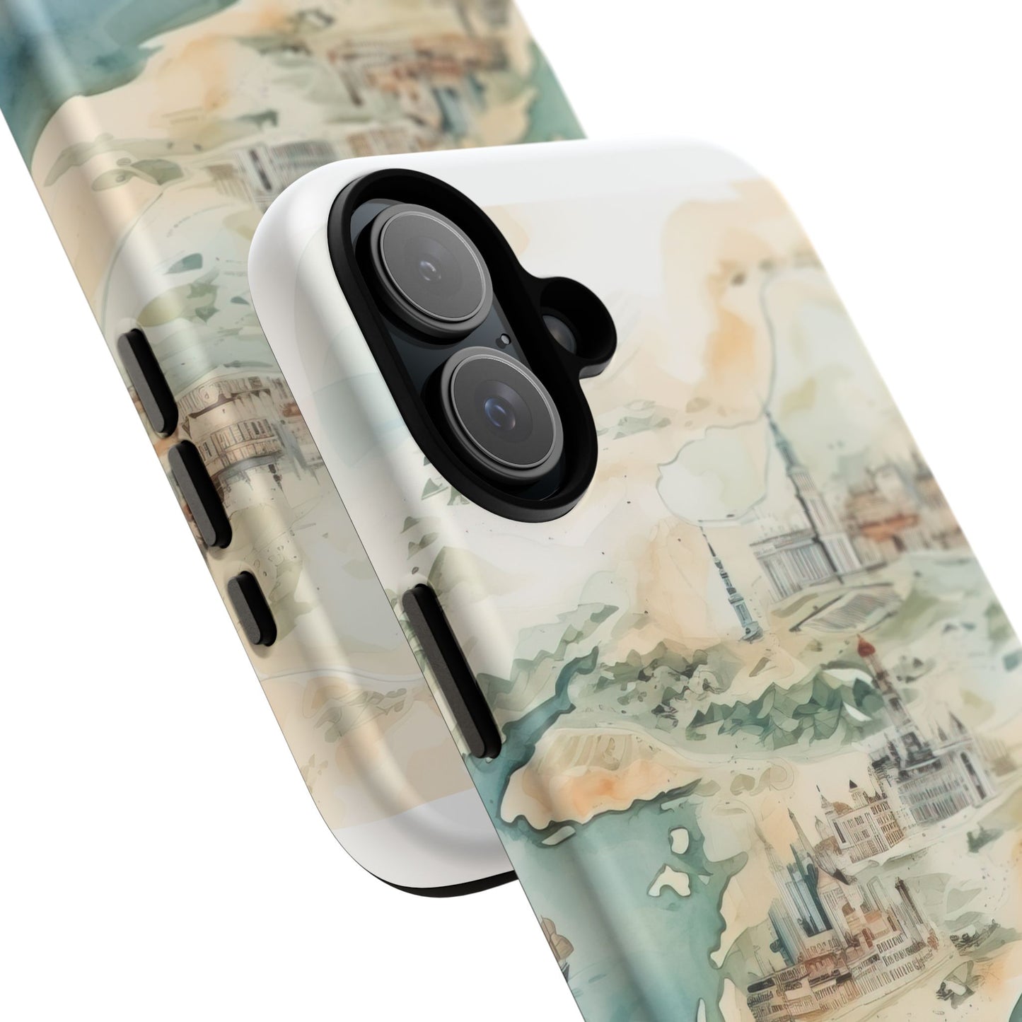 Hard Phone Case — Watercolor Fantasy Map Castle Design